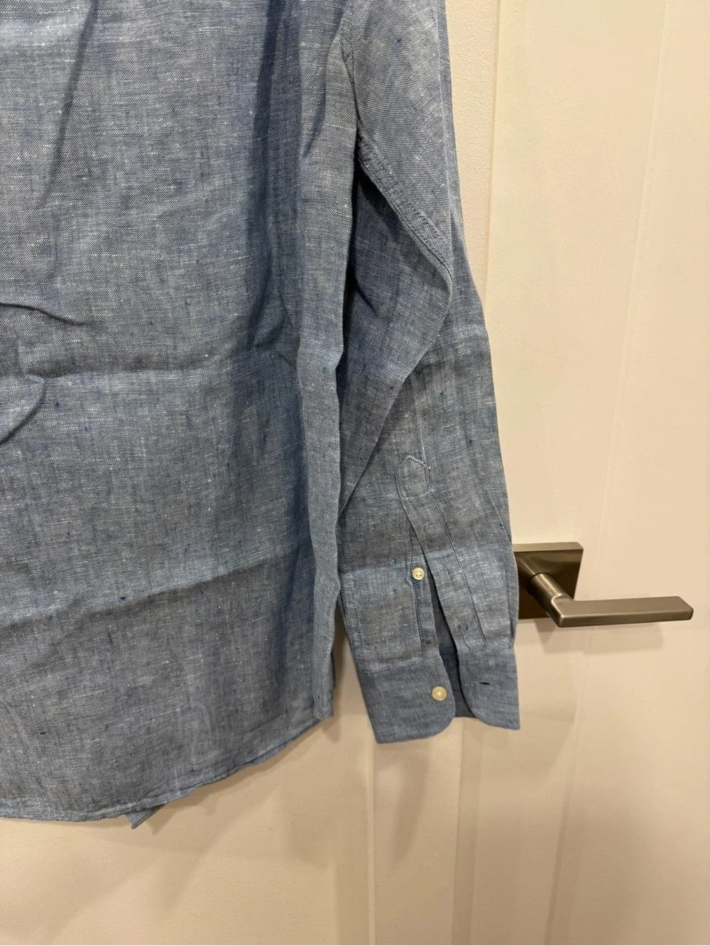 J. Crew Men's Heathered Light Blue Button-Down Shirt